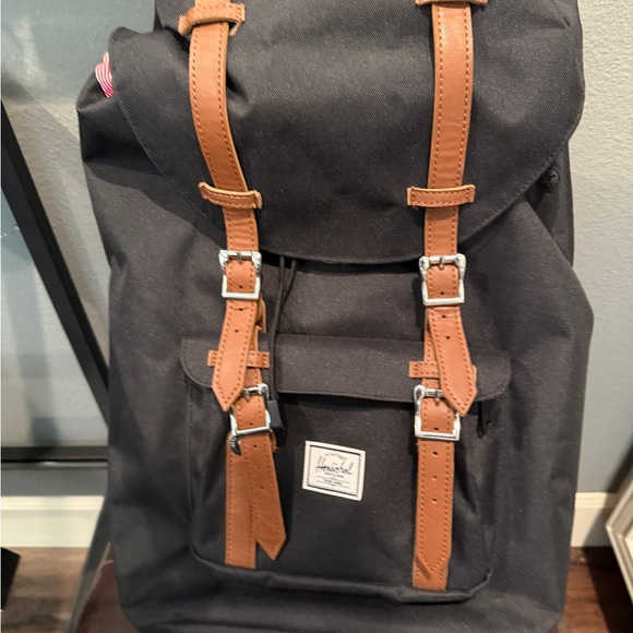Herschel Supply Company Black Backpack with Tan Accents